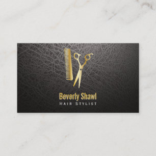 Tarjeta De Visita Estilista / Golden Shears & Comb