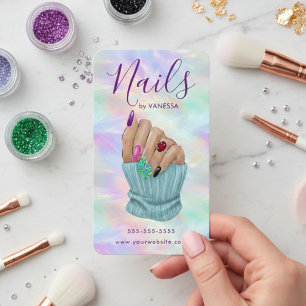 Tarjeta De Visita Estilista Manicurista Artista Estudio de Uñas Chic