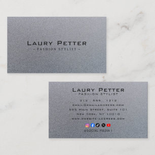 Tarjeta De Visita Estilista Metálico de Lujo