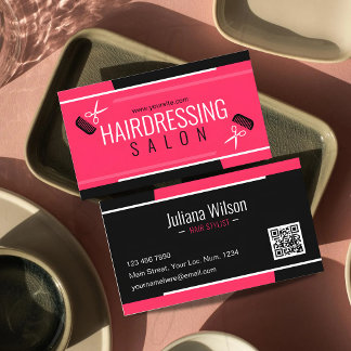 Tarjeta De Visita Estilista moderna que marca salón de belleza de ca