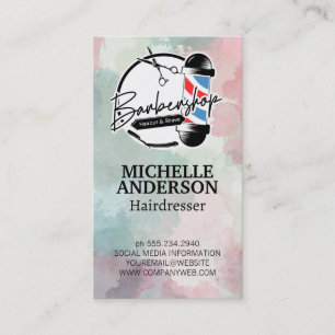 Tarjeta De Visita Estilista Profesional   Barbero   Salón