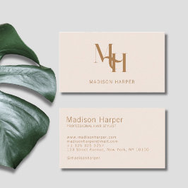 Tarjeta De Visita Estilistas del pelo modernas monogramas iniciales 