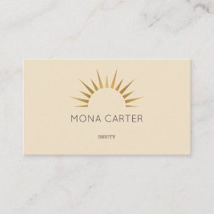 Tarjeta de visita estilística del sol del art déco