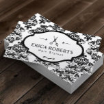 Tarjeta De Visita Estilizado de Hair Vintage Damask Elegante Scissor<br><div class="desc">Tarjeta De Negocio Elegante De Matrimonio Vintage.</div>
