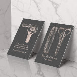 Tarjeta De Visita Estilizado de pelo Vintage Ssor y Comb Rosa y Gris<br><div class="desc">Tarjetas de visita Hair Stylist Vintage Scissor & Comb Pink & Grey Beauty Salon.</div>