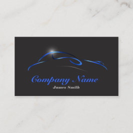 Tarjeta De Visita Estilizado Elegante Azul sobre Negro Detalle de Au