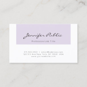Tarjeta De Visita Estilizado Top Profesional Moderno Purpura Blanco 