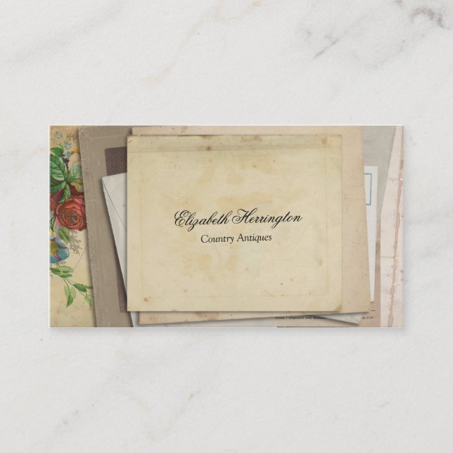 Tarjeta De Visita Estilo antiguo apilado Ephemeras de papel del (Anverso)