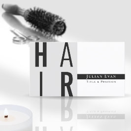 Tarjeta De Visita Estilo clásico del cabello negro y blanco