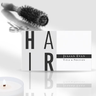 Tarjeta De Visita Estilo clásico del cabello negro y blanco