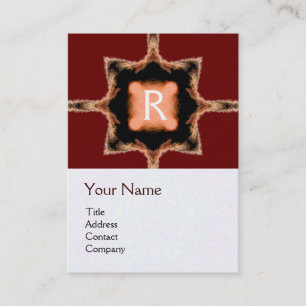 Tarjeta De Visita ESTILO CUADRADO MONOGRAMA rojo marrón blanco,