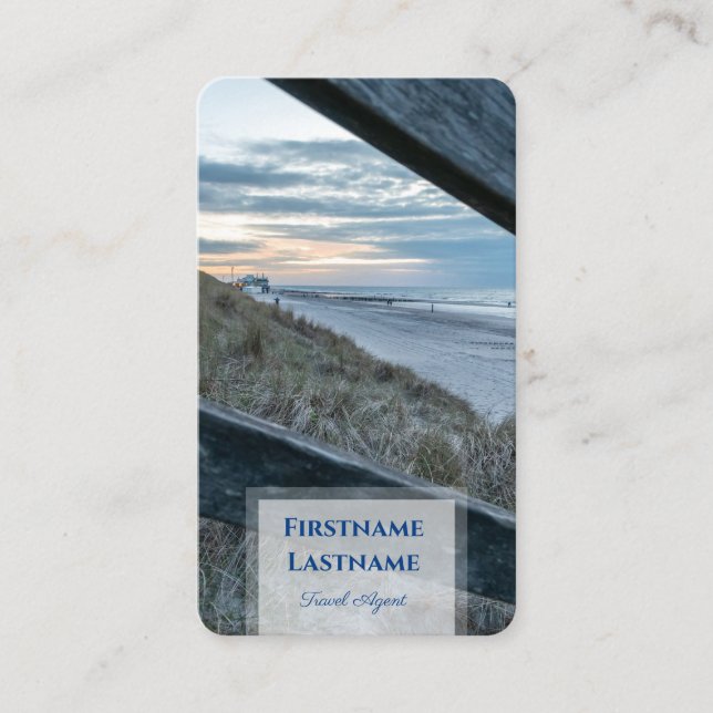 Tarjeta De Visita Estilo de agente de viajes de la playa de dunas de (Anverso)