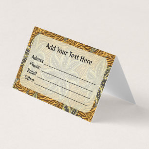 Tarjeta De Visita Estilo de Batik Floral Resumen Africano