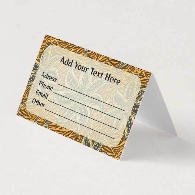 Tarjeta De Visita Estilo de Batik Floral Resumen Africano (Anverso)