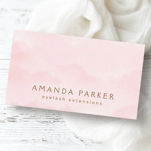 Tarjeta De Visita Estilo de belleza boutique de color azul rosa suav