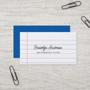 Tarjeta De Visita Estilo de bloc de escritura blanco