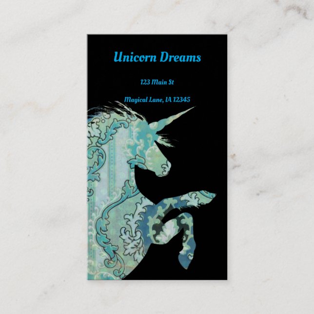 Tarjeta De Visita Estilo de boho de Unicorn (Anverso)