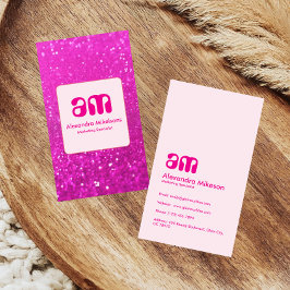 Tarjeta De Visita Estilo de brillo rosa caliente de lujo