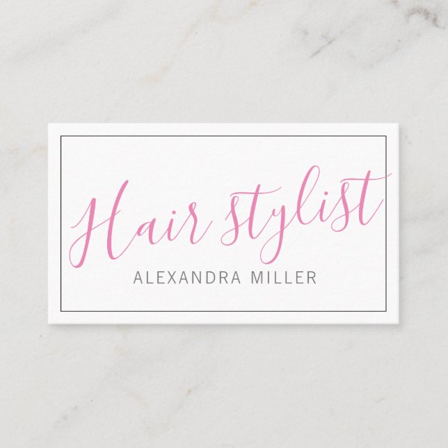 Tarjeta De Visita Estilo de cabello de guión moderno simple (Anverso)