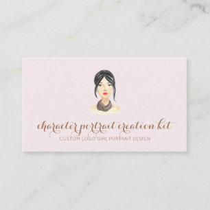 Tarjeta De Visita estilo de cabello de personaje de retrato personal