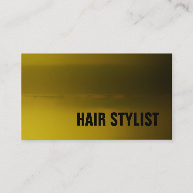 Tarjeta De Visita Estilo de cabello moderno verde amarillo de moda (Anverso)