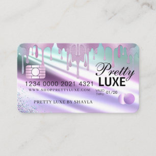 Tarjeta De Visita Estilo de crédito holográfico de belleza de lujo