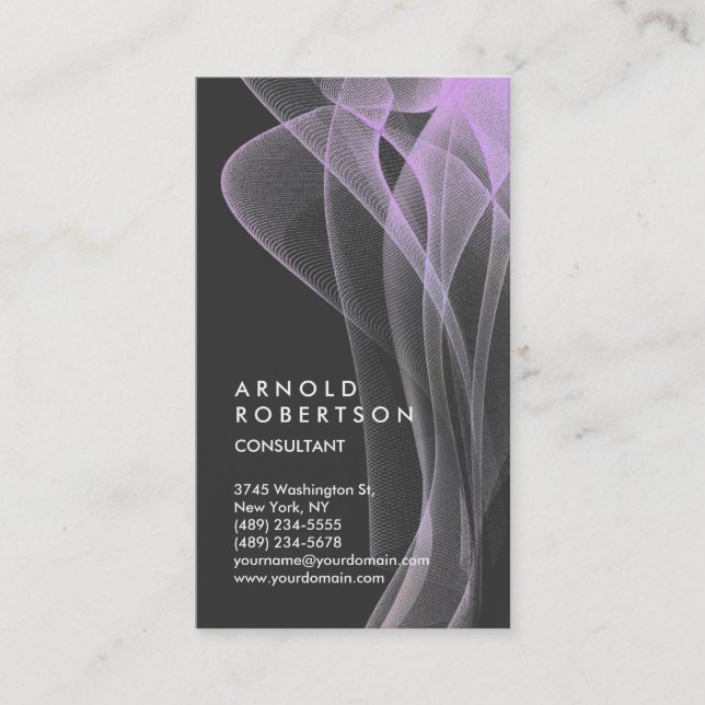 Tarjeta De Visita Estilo de diseño abstracto de patrón de onda Único (Anverso)