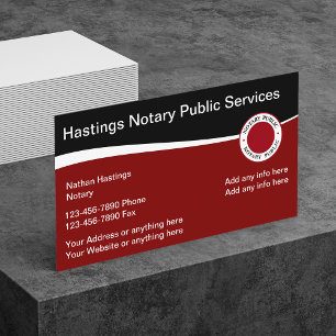 Tarjeta De Visita Estilo de emblema público notarial moderno