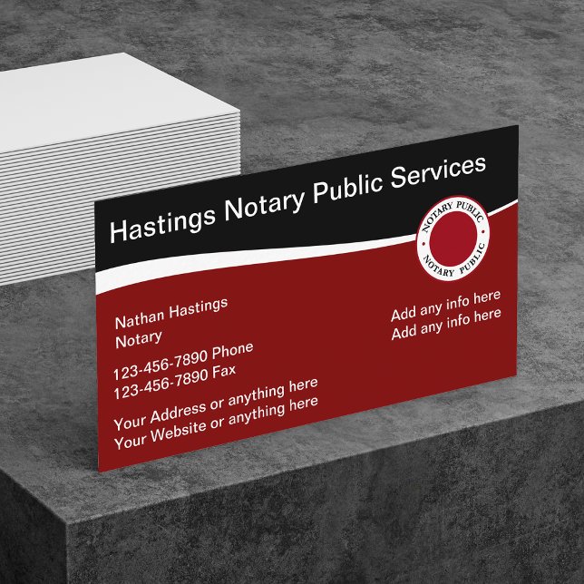 Tarjeta De Visita Estilo de emblema público notarial moderno (Subido por el creador)