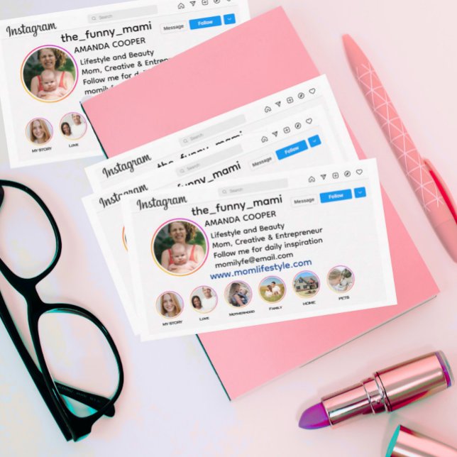 Tarjeta De Visita Estilo de Instagram (Instagram profile photo business card)