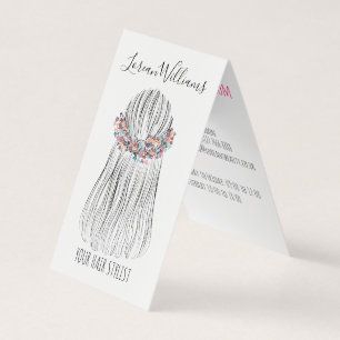 Tarjeta De Visita Estilo de la flor estilo pedernal Boho Hair Stylis