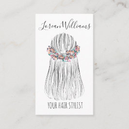 Tarjeta De Visita Estilo de la flor estilo pedernal Boho Hair Stylis