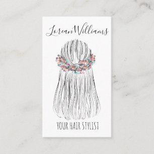 Tarjeta De Visita Estilo de la flor estilo pedernal Boho Hair Stylis