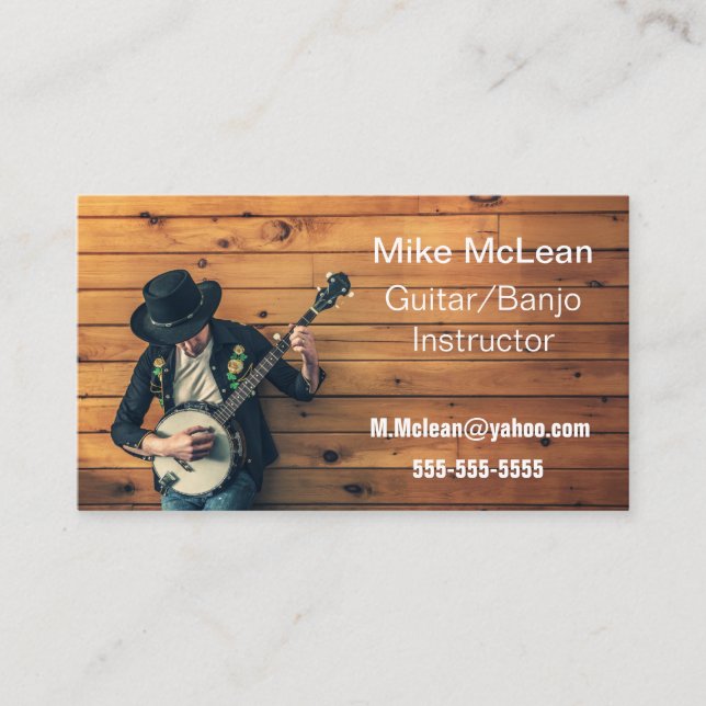 Tarjeta De Visita Estilo de la música country (Anverso)
