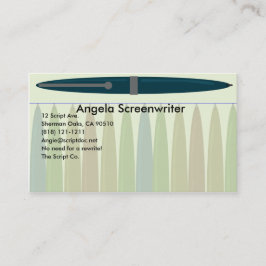 Tarjeta De Visita Estilo de la pluma azul