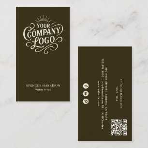 Tarjeta De Visita Estilo de logotipo vintage espresso marrón