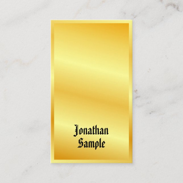 Tarjeta De Visita Estilo de oro elegante plantilla estilo clásico an (Anverso)