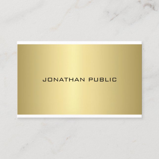 Tarjeta De Visita Estilo de oro elegante profesional moderno llano (Anverso)
