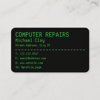 Tarjeta De Visita Estilo de pantalla del equipo retro