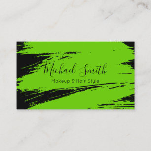 Tarjeta De Visita Estilo de pelo de maquillaje Estilo de pincel verd