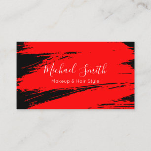 Tarjeta De Visita Estilo de pelo de maquillaje Estroque de pincel ro