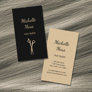 Tarjeta De Visita Estilo de pelo moderno tijeras simples color oro n