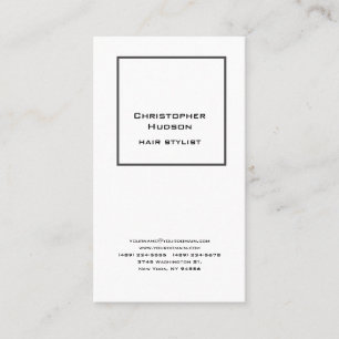 Tarjeta De Visita Estilo de pelo simple blanco y negro profesional