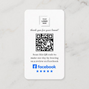 Tarjeta De Visita Estilo de reseña de Facebook con código QR para co