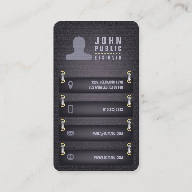 Tarjeta De Visita Estilo de tejido de diseño (Anverso)