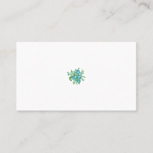 Tarjeta De Visita Estilo Decorativo, Mint Cream, Azul Fuente, Verde