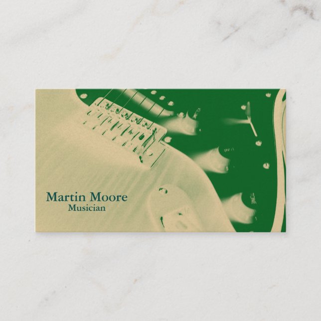 Tarjeta De Visita Estilo del promo del arte de la música del músico (Anverso)