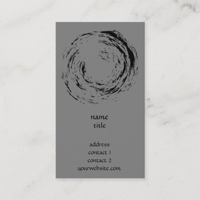 Tarjeta De Visita Estilo del zen - círculo en negocio de la pintura (Anverso)