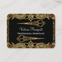 Tarjeta De Visita Estilo doble del profesional de las tijeras de