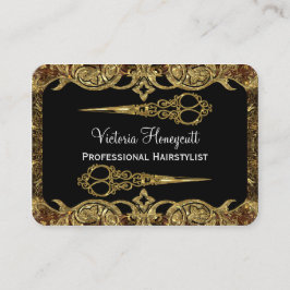 Tarjeta De Visita Estilo doble del profesional de las tijeras de